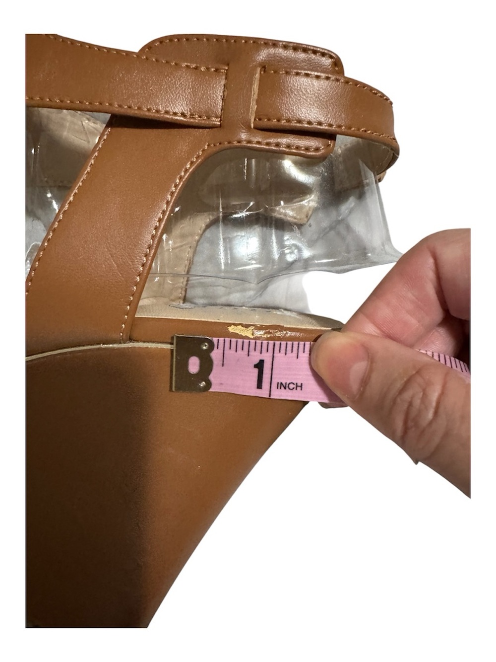 GUESS BROWN STRAPPY WEDGE SANDALS - Picture 6 of 10